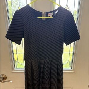 LulaRoe blue/gray stripe dress size medium